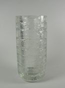 A good Scandinavian frosted glass art glass cylindrical vase by Timo Sarpaneva Condition Report:
