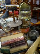 A parcel of old books, a smoker's companion, a hanging lantern ETC Condition Report: please