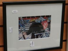 An acrylic on canvas laid to board by JOHN F COOPER of figures in winter (being sold on behalf of