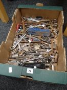 A quantity of tools, spanners & locking nuts ETC