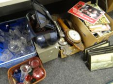 Parcel of books, sundry barometers & clocks, crate of glassware ETC Condition Report: please request