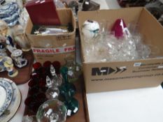 A box of glassware, a box of old bottles & a tray of mixed glassware Condition Report: please