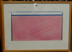 RICHARD COX entitled 'Cerise Surface / Neged 1995', framed & glazed (being sold on behalf of Shelter
