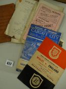 A parcel of early twentieth century Welsh sporting and other ephemera including Glamorgan &