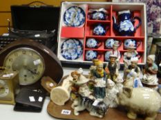 A boxed Bavarian coffee-set, sundry clocks & ornaments Condition Report: please request via email.