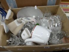 A quantity of drinking glasses, a Nao figure of a girl & Bavarian tableware ETC Condition Report: