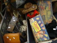 Two boxes of mixed items including vintage games, toys ETC Condition Report: please request via