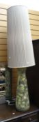 A mid-to-late twentieth century retro pottery tall table-lamp & shade Condition Report: please