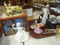 A pair of Hummel dishes, a Nao figurine, a Kodak Brownie Target camera, a boxed Royal Doulton