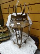 A good metallic & glass lantern shade Condition Report: please request via email. Condition