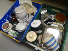 Two crates of mixed pottery Condition Report: please request via email. Condition reports not stated