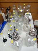 Parcel of glassware including bottles, drinking glasses, decanters ETC