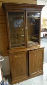 A vintage mahogany bureau bookcase Condition Report: please request via email. Condition reports not