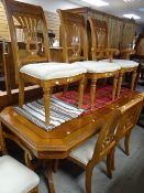 A late twentieth century reproduction dining table & chairs Condition Report: please request via