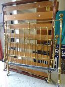 Antique brass bed ends & base by Staples & Co, Noiseless 'Silex' Cords, patent no.386864 marked 'Ma