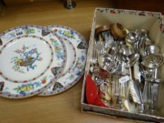 A pair of Minton plates & a parcel of flatware, EPNS tableware Condition Report: please request
