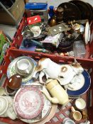 Two crates of mixed items & china Condition Report: please request via email. Condition reports