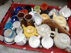 A parcel of teapots & other pottery Condition Report: please request via email. Condition reports