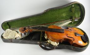A nineteenth century French violin by Honore Derazey , bearing label to the interior with the maker