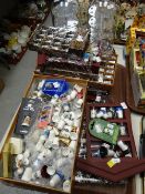 A large quantity of modern collectable porcelain and other thimbles and stands Condition Report:
