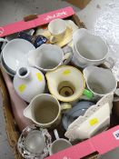 Box of pottery jugs ETC Condition Report: please request via email. Condition reports not stated