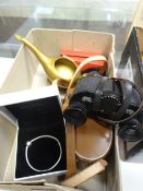 A parcel of small collectables including vintage binoculars & Pandora bracelets ETC Condition