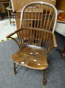 An elm seated Windsor-type country chair