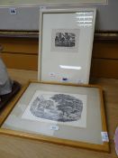 A signed limited edition DAVID GENTLEMAN etching & another print AFTER ARTHUR MILES Condition