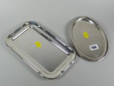 Two continental silver trays, 11oz Condition Report: please request via email. Condition reports not