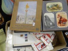 A vintage postcard album & contents including early twentieth century humorous together with a