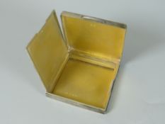 GEORGE VI SILVER SQUARE POWDER COMPACT overall engine turned with engraved initials 