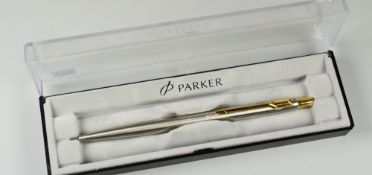 MODERN (2001) STAINLESS STEEL PARKER CLASSIC FLIGHTER GT BALLPOINT PEN in original box