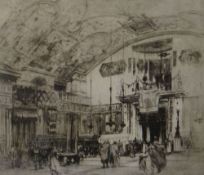 WILLIAM WALCOT etching - architectural study with figures, titled to mount 'The Atrium', signed
