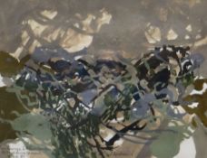 JEAN CLAUDE BERTRAND gouache - mountain landscape, signed with inscription outlining the work as a