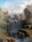 JOHN SHEARER BOWMAN (Australian / British 1819-1909) on canvas - dramatic Australian bush scene with