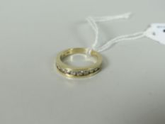 9CT YELLOW GOLD ELEVEN STONE DIAMOND HALF ETERNITY RING, 2.7 grams, in box. Condition Report: