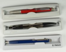 TWO PARKER VECTOR BALLPOINT PENS including one black, one red together with one black Parker