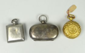 THREE SOVEREIGN CASES OF VARIOUS DESIGN TO INCLUDE one silver sovereign and half sovereign case (