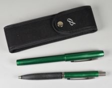 MODERN GREEN PARKER REFLEX FOUNTAIN & BALLPOINT PEN SET in black Parker pouch
