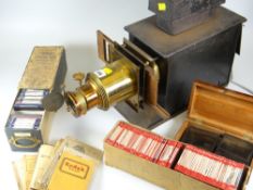 BRITISH MADE WB & SON LIMITED MAGIC LANTERN WITH A VAST COLLECTION OF MAGIC LANTERN SLIDES to