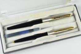VINTAGE (1990s) PARKER 45 GT FOUNTAIN PEN & BALLPOINT PEN SET in original box
