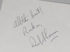 DEL SHANNON AUTOGRAPH from Gloria Hunniford's personal guest book at the BBC, auctioned for Children