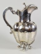 NORWEGIAN SILVER COFFEE POT BY DAVID ANDERSEN, of lobed form raised on four scroll feet. Fully