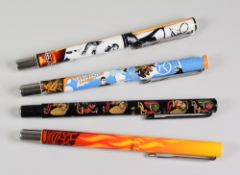 FOUR MODERN PARKER VECTOR FOUNTAIN PENS each with a different design