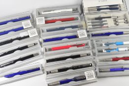 COLLECTION OF MODERN PARKER VECTOR PENS including nine fountain pens (five black, three blue, one