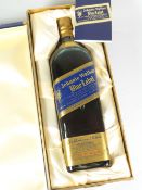 JOHNNIE WALKER BLUE LABEL SCOTCH WHISKY bottle no.AO48590JW. 43% vol, 1litre in original fitted