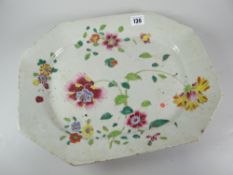 CHINESE PORCELAIN FAMILLE VERTE OCTAGONAL MEAT PLATE decorated with floral sprays, unmarked, 38 x