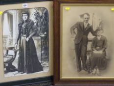 Two framed vintage photographic portrait studies