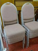 A set of eight interlocking metal & upholstered reception chairs
