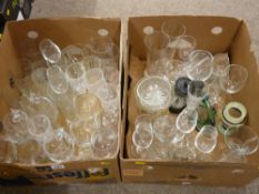 Two boxes of drinking & other glassware etc